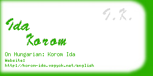 ida korom business card